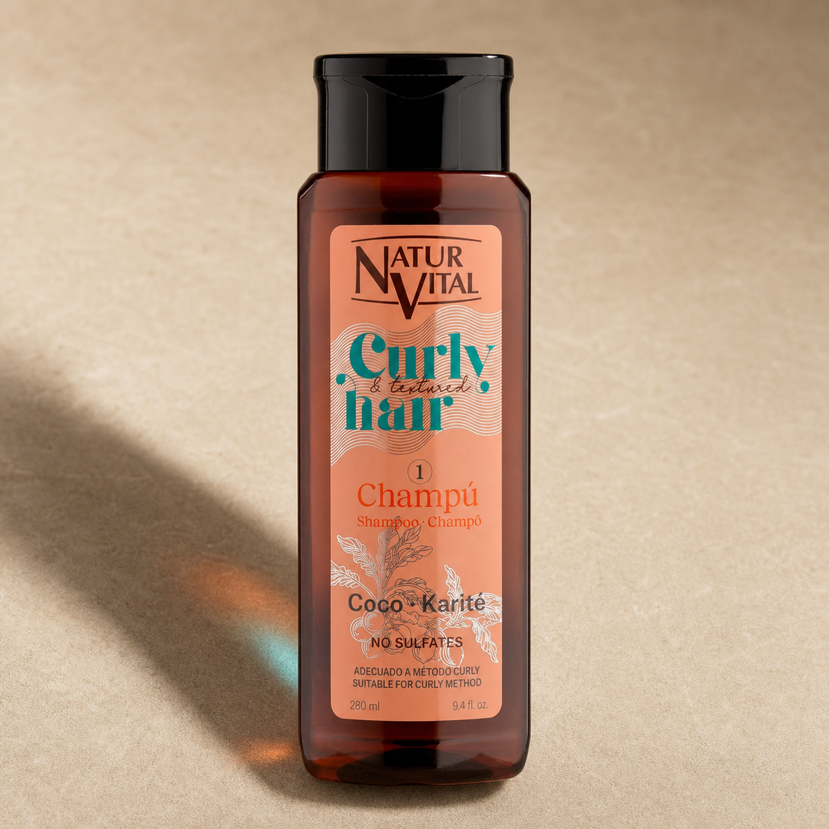 Shampoo NaturVital Curly para Cabello Rizado y Ondulado 280 ml