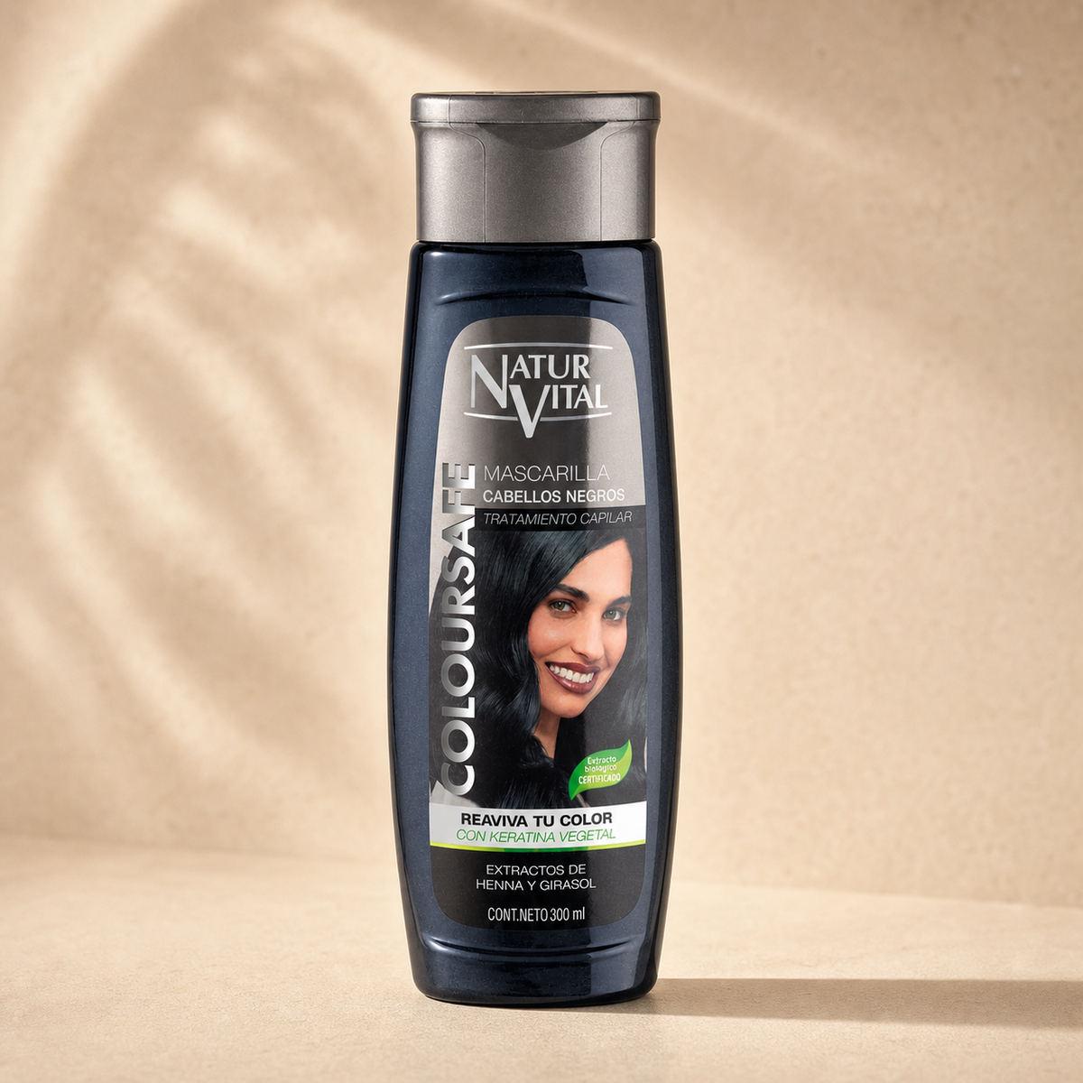Mascarilla con Color NaturVital ColourSafe Cabellos Negros 300 ml