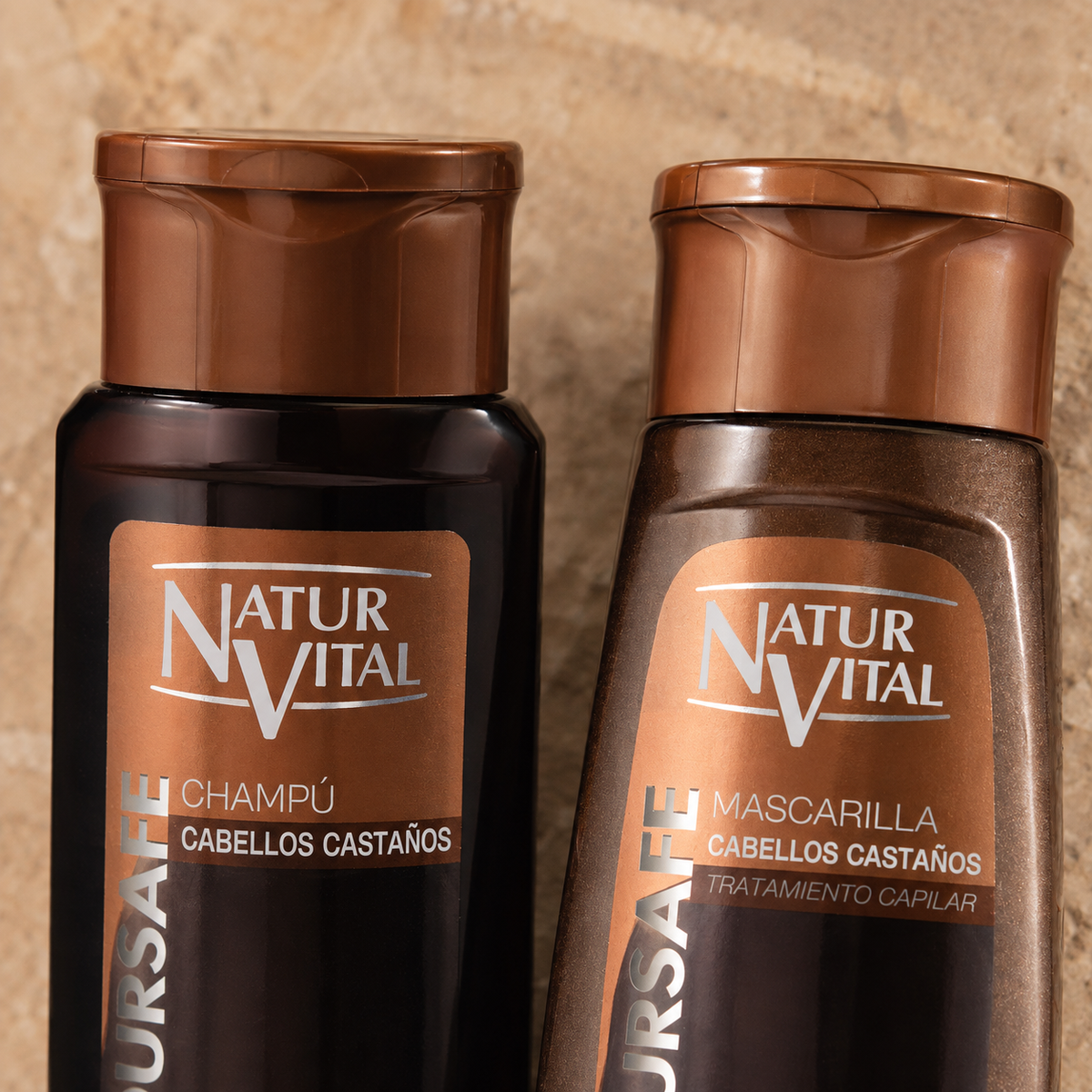 Dúo NaturVital ColourSafe Cabellos Castaños Shampoo + Mascarilla 2 × 300 ml
