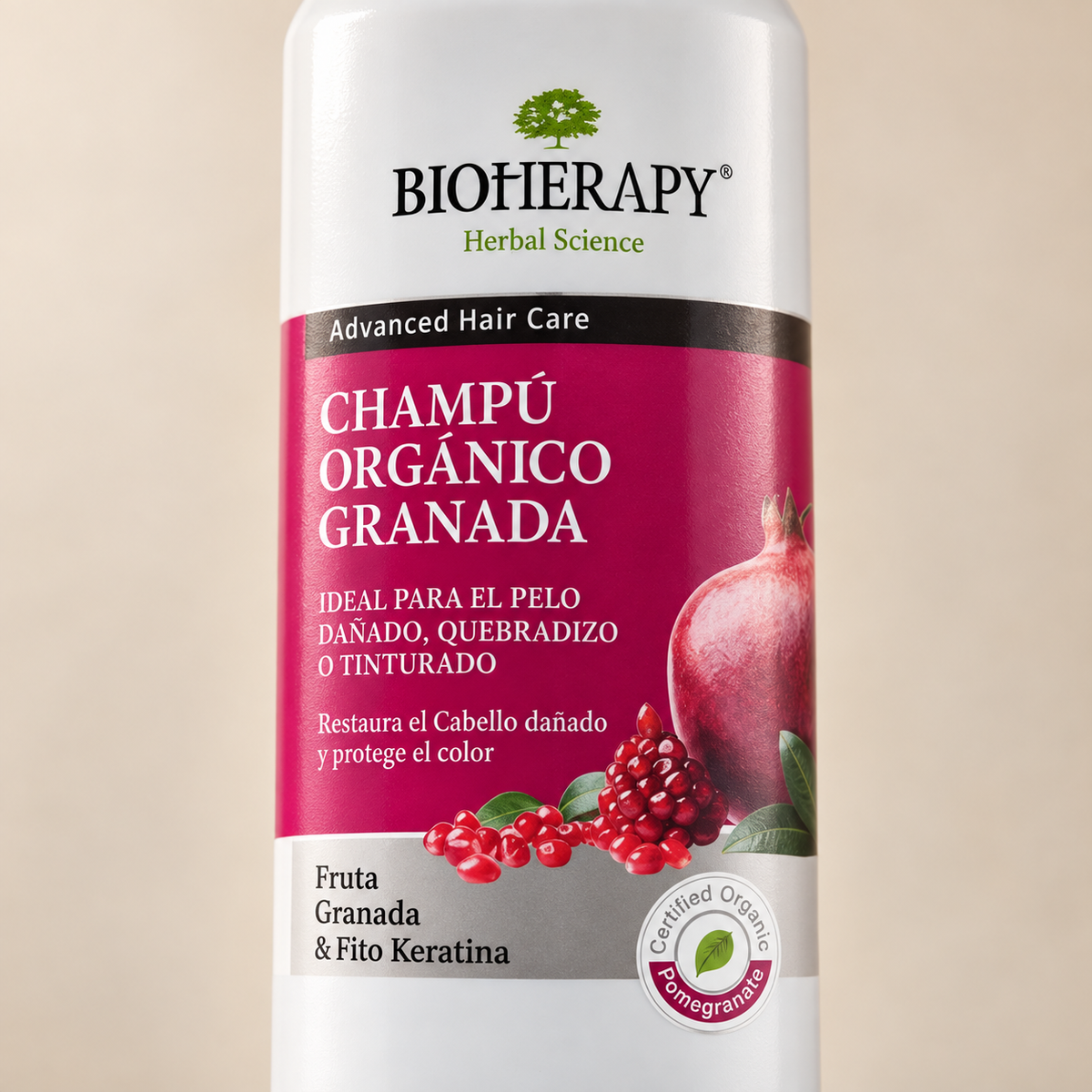 Shampoo Bioherapy Granada Orgánico para Cabello Dañado y Teñido 330 ml