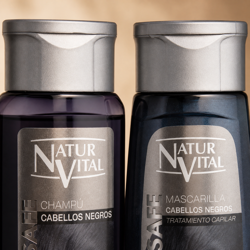 Dúo NaturVital ColourSafe Cabellos Negros Shampoo + Mascarilla 2 × 300 ml