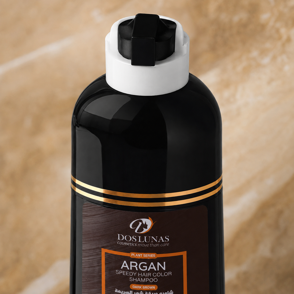 Shampoo Colorante Dos Lunas Argan Castaño Oscuro 420 ml